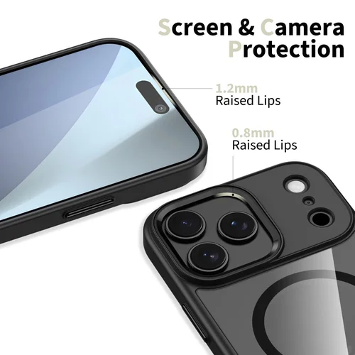 Tech-Protect MagMat MagSafe dėklas iPhone 17 Pro Max, skaidrus juodas image 3