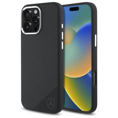 Mercedes MagSafe silikoninis dėklas iPhone 16 Pro Max, juodas image 1
