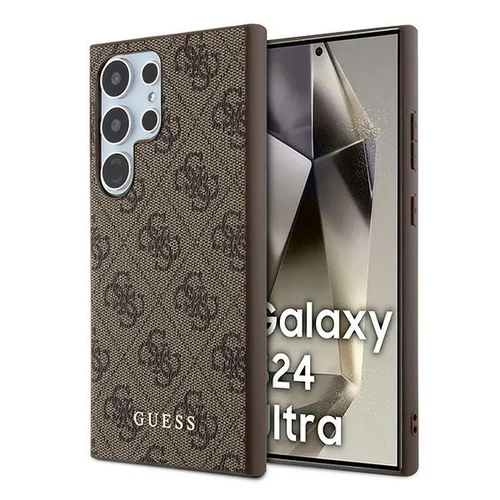 Guess 4G Metal Gold Logo dėklas Samsung Galaxy S24 Ultra, rudas image 1