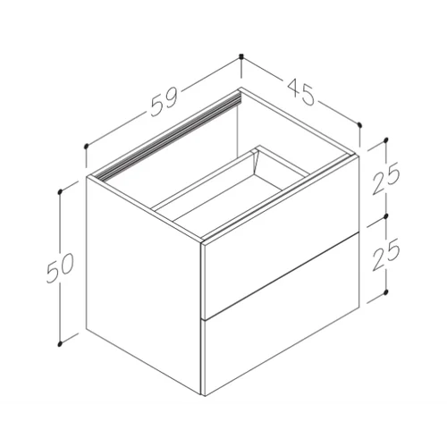 Kame Gama BUC/6-3DR/35 Spintelė po stalviršiu 60 cm Šviesus ąžuolas image 2