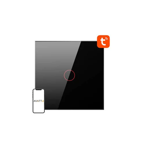 Avatto TS02-EU-B1 Wi-Fi jungiklis, juodas image 1