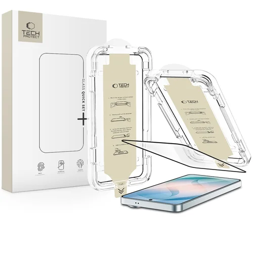 Tech-Protect Quick Set AR+ antirefleksinis stiklas Samsung Galaxy S26+, juodas image 1