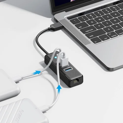 Orico PW3UR25-U3 USB-C šakotuvas, 4 prievadų, juodas image 2