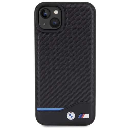BMW Leather Carbon dėklas iPhone 15 Plus, juodas image 3