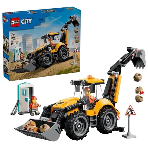 LEGO 60480 City Yellow Backhoe Loader image 1