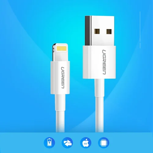 Ugreen US155 20728 USB-A–Lightning laidas 1 m, baltas image 3