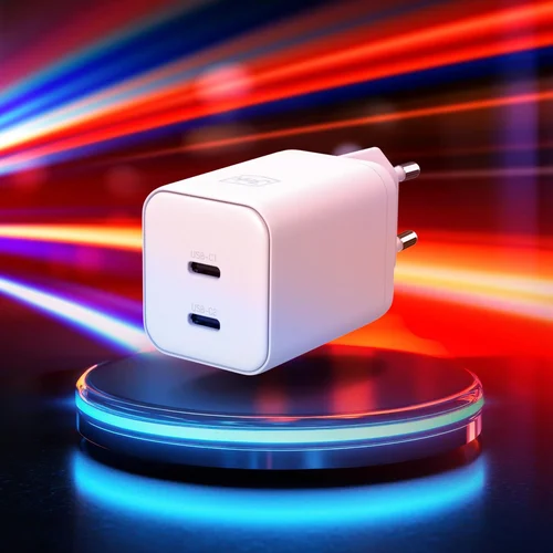 3mk Hyper GaN 45 W dviejų USB-C įkroviklis, baltas image 1