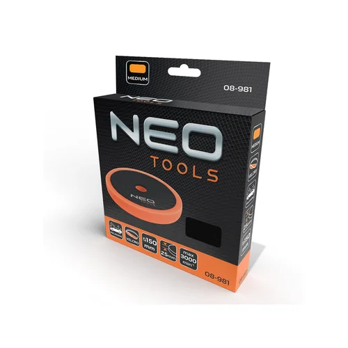 NEO poliravimo padas 150x150x25 mm 08-981 vidutinė kempinė image 2