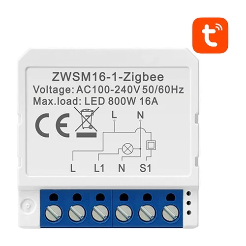 Avatto ZWSM16-W1 ZigBee 1 kanalo jungiklio modulis image 2