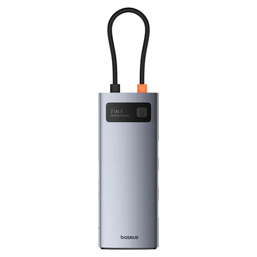 Baseus Metal Gleam 7-in-1 USB-C šakotuvas 4K 60 Hz, pilkas image 2