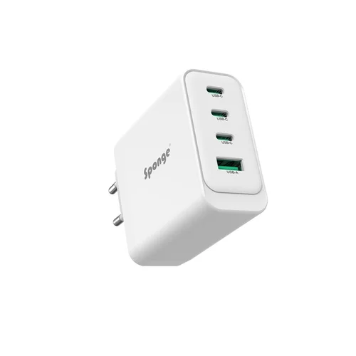 Sponge C4 100W GaN adapteris USB-C/USB-A, balta image 1