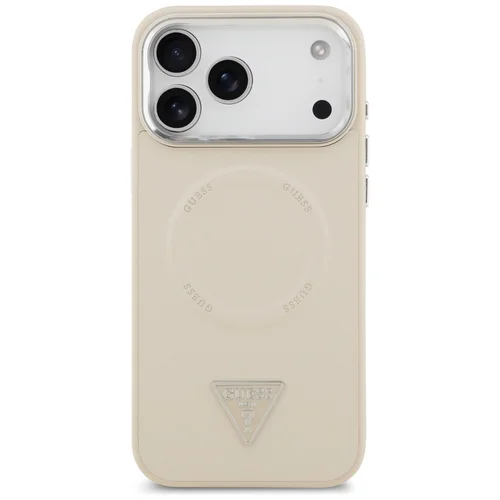 Guess trikampio logotipo MagSafe dėklas iPhone 17 Pro Max, smėlio spalvos image 3
