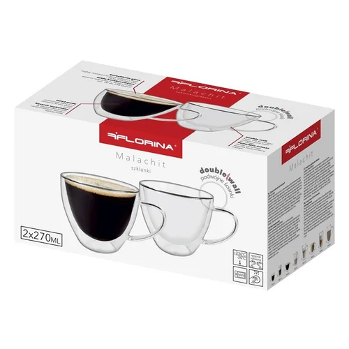 Dvigubo stiklo puodeliai FLORINA 3K6603, 270 ml, 2 vnt. image 3