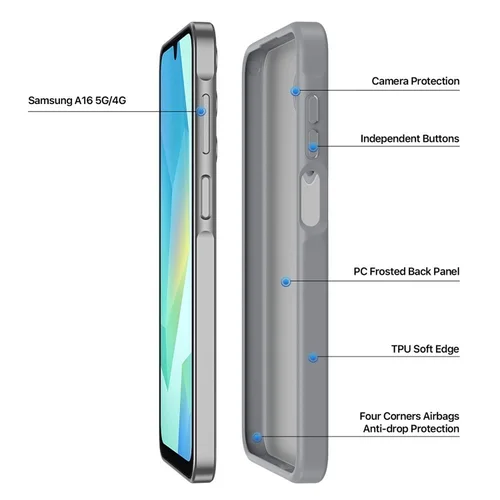 DUX DUCIS YIND dėklas Samsung A16 5G, pilkas image 3