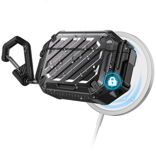 Supcase Unicorn Beetle Pro MagSafe IP68 dėklas AirPods Pro 3, juodas image 2