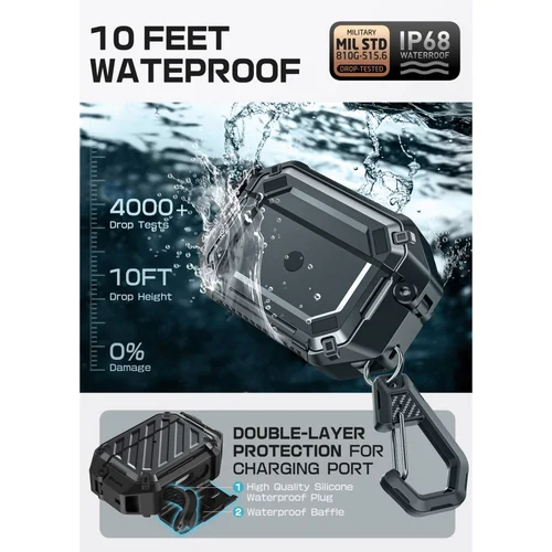 Supcase Unicorn Beetle Pro MagSafe IP68 dėklas AirPods Pro 3, juodas image 3