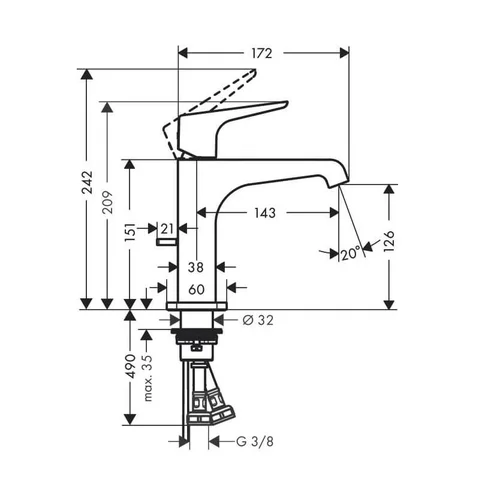 Hansgrohe Axor Citterio E 130 36110000 praustuvo maišytuvas Blizgaus aukso image 3