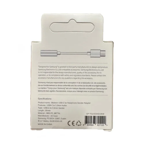 Samsung GP-TGU023AE USB-C į 3,5 mm adapteris, baltas image 3