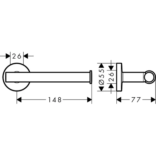 Hansgrohe Logis Universal 41726000 tualetinio popieriaus laikiklis image 2