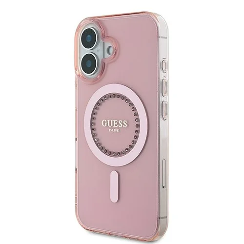 Guess IML Deimantai MagSafe dėklas iPhone 16 Plus, rožinis image 2
