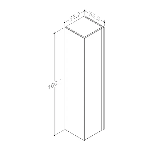 Kame Moon TU/35-2/D02-MO Ūkinė spintelė 36 cm Matinė balta image 2