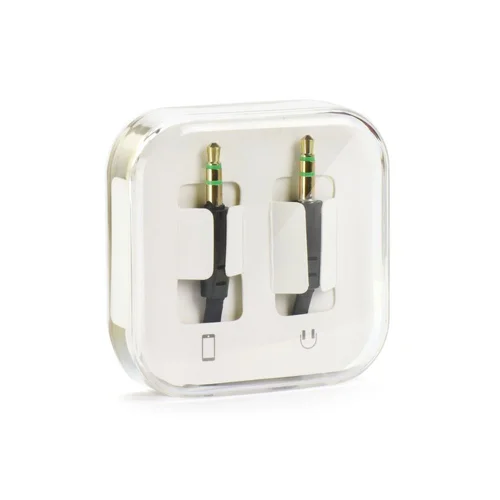 AUX kabelis 3,5 mm–3,5 mm, 1 m, juodas image 1
