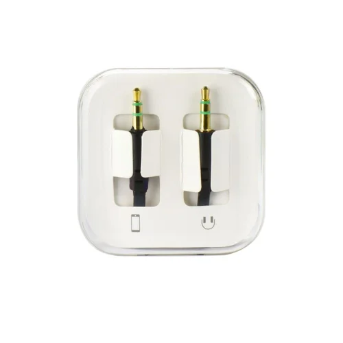 AUX kabelis 3,5 mm–3,5 mm, 1 m, juodas image 2