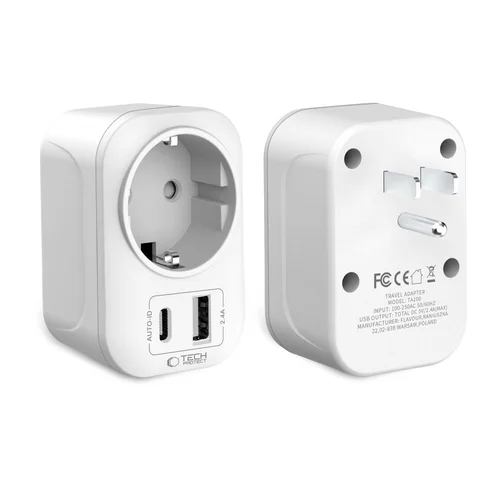 Tech-Protect TA100 kelioninis adapteris, baltas image 2