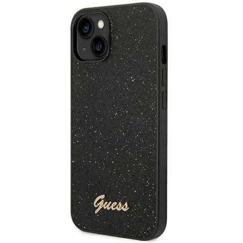 Guess Blizgančio užrašo dėklas iPhone 14 Plus, juodas image 2