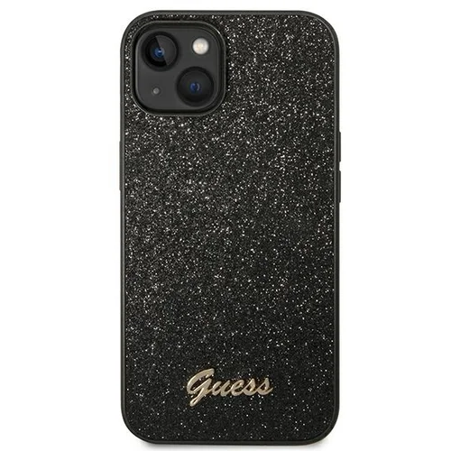 Guess Blizgančio užrašo dėklas iPhone 14 Plus, juodas image 3