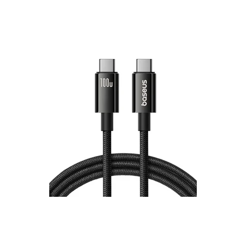 Baseus Tungsten Gold USB-C į USB-C 100 W 1,5 m laidas, juodas image 1