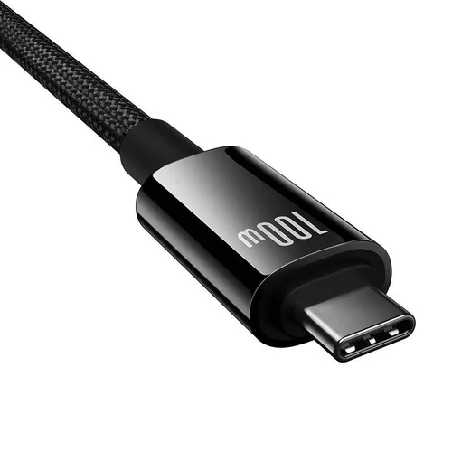 Baseus Tungsten Gold USB-C į USB-C 100 W 1,5 m laidas, juodas image 3