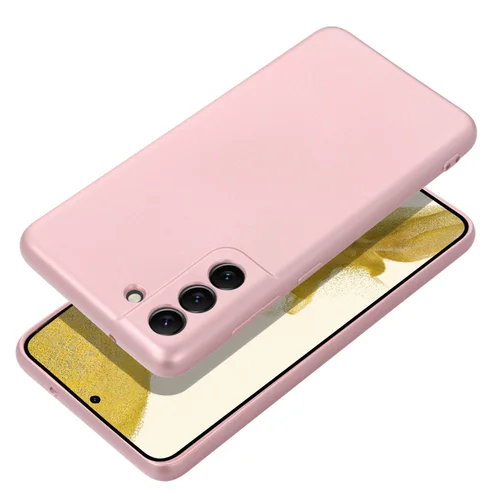 Samsung S25 metalinis dėklas, rožinis image 1