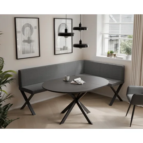 VERO X virtuvinis kampas 128 × 168 cm, tamsiai pilkas image 1