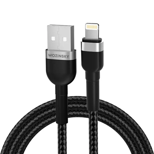 Wozinsky WNBAL1 USB-A–Lightning laidas, 1 m, juodas image 1