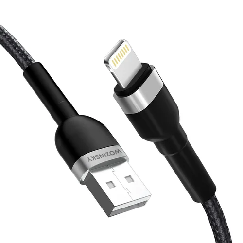 Wozinsky WNBAL1 USB-A–Lightning laidas, 1 m, juodas image 2