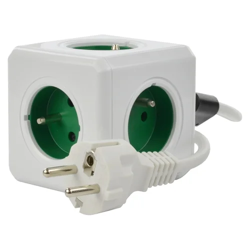 Allocacoc PowerCube Extended Type E, 5 lizdai, 1,5 m, žalias image 3