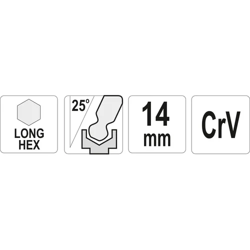 YATO YT-05464 14 mm šešiakampis L tipo raktas image 2
