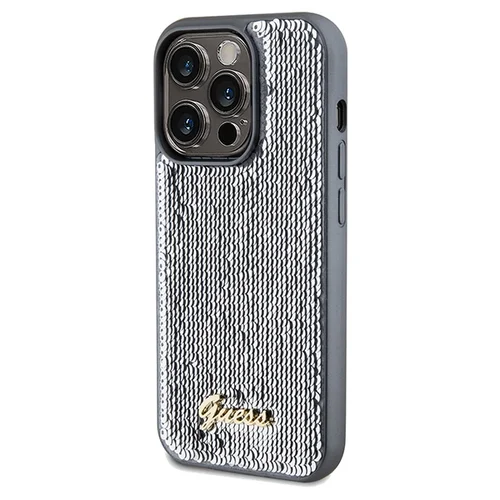 Guess Sequin Script Metal dėklas iPhone 14 Pro Max, sidabrinis image 2