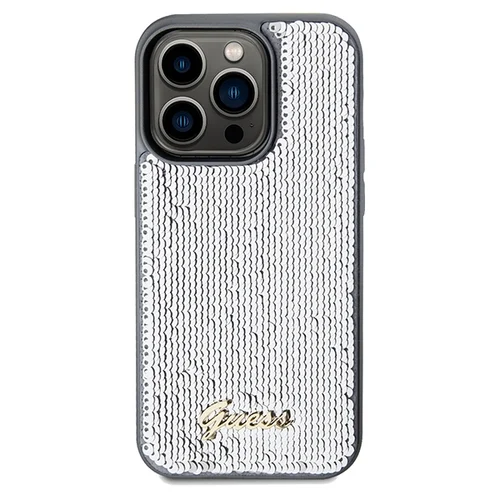 Guess Sequin Script Metal dėklas iPhone 14 Pro Max, sidabrinis image 3