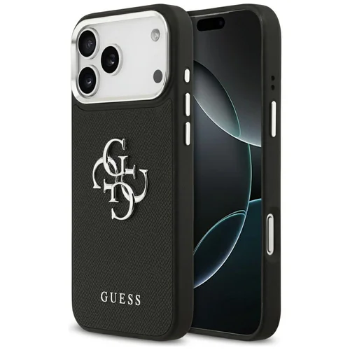 Guess Grained Big 4G Classic Logo dėklas iPhone 17 Pro Max, juodas image 1