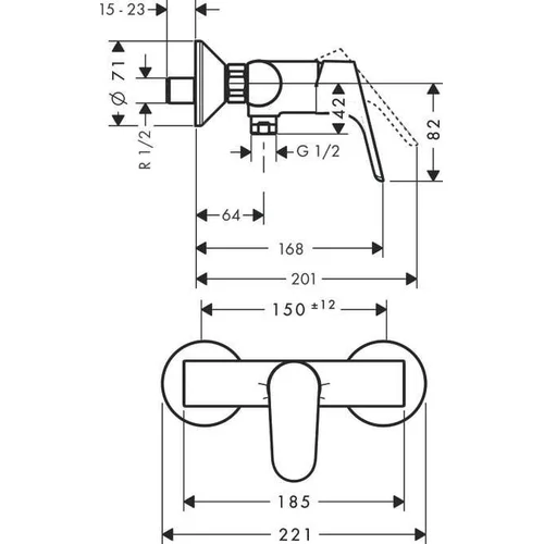 Hansgrohe Focus E2 31960 dušo maišytuvas Chromo image 3