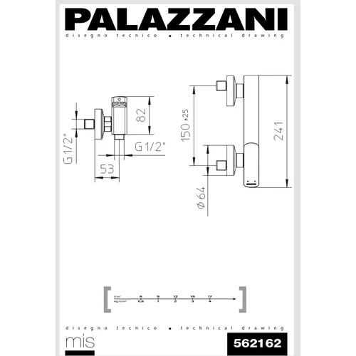 Palazzani MIS virštinkinis dušo maišytuvas Chromas blizgus image 2