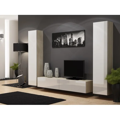 Cama Full VIGO 180 sieninė spintelė, sonoma ir balta image 3