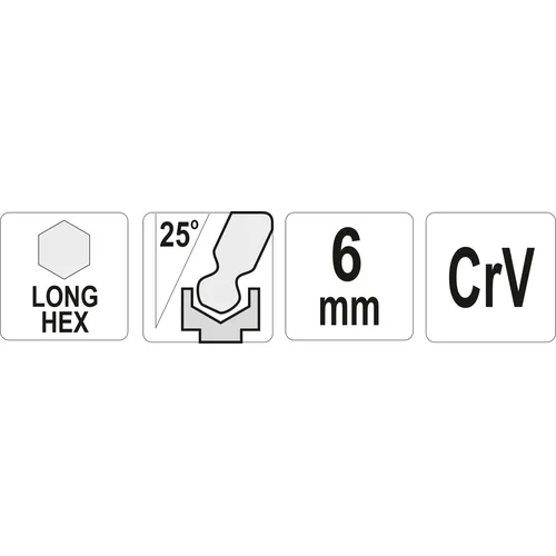 YATO YT-05458 6 mm šešiakampis L tipo raktas image 2