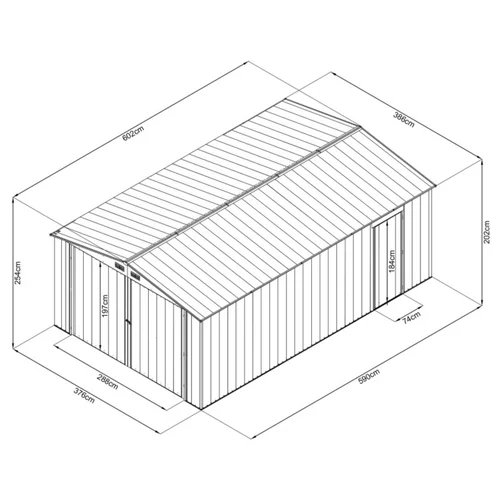 Metalinis garažas su sandėliuku, 23 m2, 6 x 3,8 m image 3
