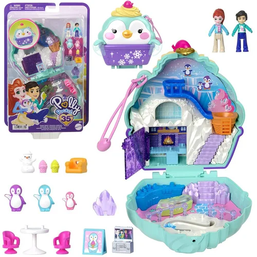 Polly Pocket ZA6050 pingvinų namelis su priedais image 1