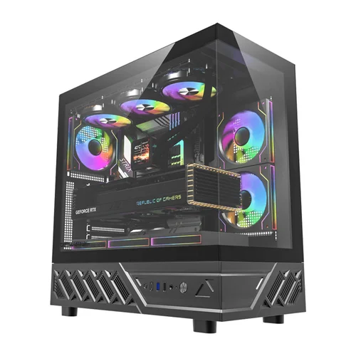 DarkFlash DS950 ATX korpusas, juodas, 6 ventiliatoriai image 2