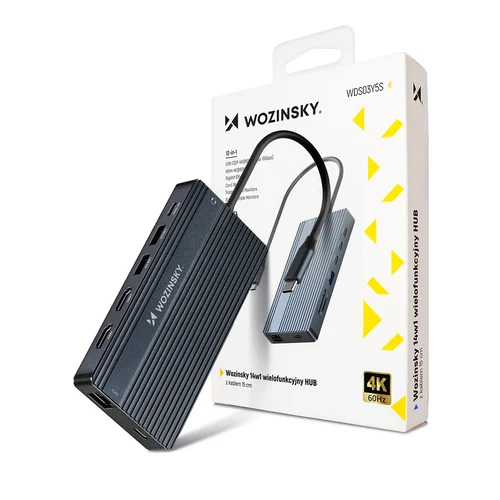 Wozinsky WDS03Y5S 14-in-1 USB-C šakotuvas, pilkas image 1