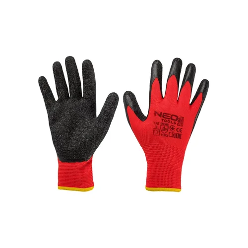 NEO TOOLS 3121X Darbinės pirštinės, lateksu dengtas poliesteris, Dydis 10 image 1